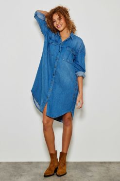 Five Jeans Robe Rym Bleu Hot