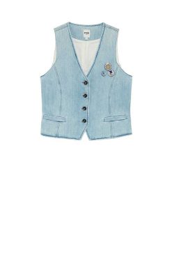 Five Jeans Gilet Victor Bleu Clair Best