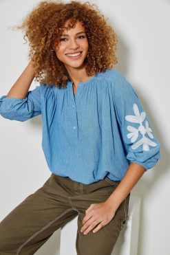 Five Jeans Blouse Beline Bleu Clearance