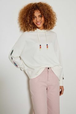 Five Jeans Sweat Inca Couleur Creme Clearance