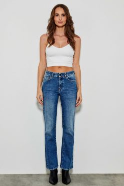 Five Jeans 331 Maylan - Jean Evase Court Bleu Moyen New